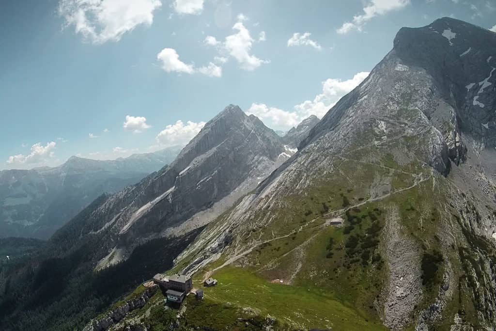 Tandemflug vor der Kulisse des Watzmann, Berchtesgaden, BGL.